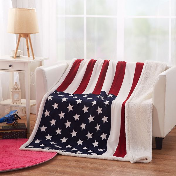 

double layer thick newyork london print sherpa plush throw blanket 130x160cm