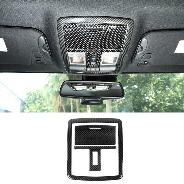 

carbon fiber car roof reading light decoration abs sticker for dodge challenger 2010 up car interior accessories