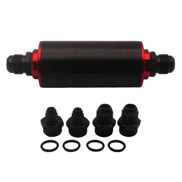 

100 micron high flow cnc aluminum racing an6 fitting kit black