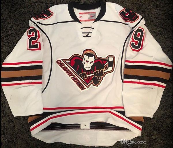 

custom jersey 5xl 6xl vintage calgary hitmen reagan hockey jersey embroidery stitched customize any number and name jerseys, Black;red