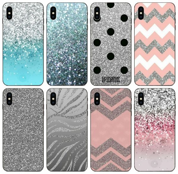 

[tongtrade] cartoon enjoy silver pink glitter art case for iphone 11 pro max x xs xr 8s 8 7s galaxy a5 huawei nova 5 mi note 2 case