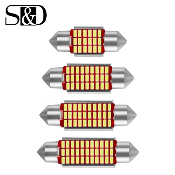 

2pcs c5w led festoon 31mm 36mm 39mm 42mm led bulbs car interior light 6000k white dome reading light license plate lamp auto 12v