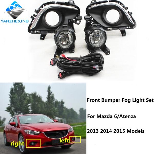

brand new high-quality front bumper fog light set with bulb h11 12v 55w fog lamp wiring&switch for 6/atenza 2013 2014 2015
