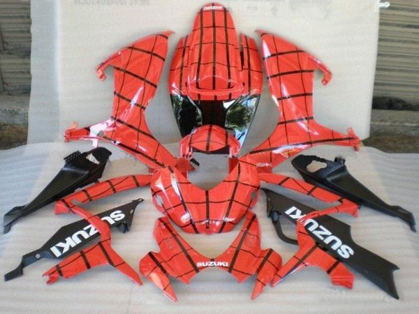 

new abs motorcycle full fairings set fit for suzuki gsx-r600 gsx-r750 600 750 k6 gsxr 2006 2007 06 07 custom red black lattice