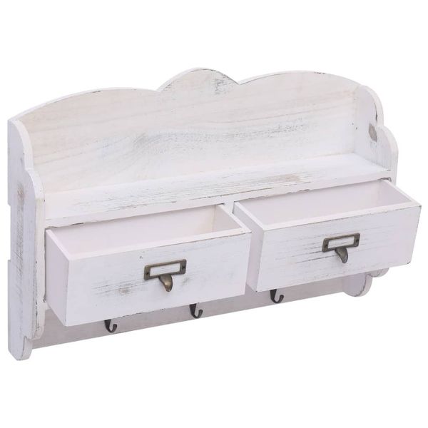 

wall mounted coat rack white 50x10x34 cm wood living room furniture