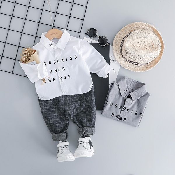 

2019 Spring Baby Boys Clothing Children Clothes Suits Leisure Gentleman Style Shirt Pants 2Pcs/Sets Kids Toddler Infant Costume