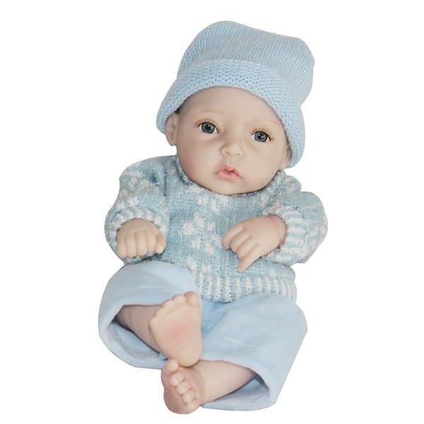 

11inch full body soft silicone vinyl doll reborn newborn baby dolls realistic alive babies doll with accessories blue