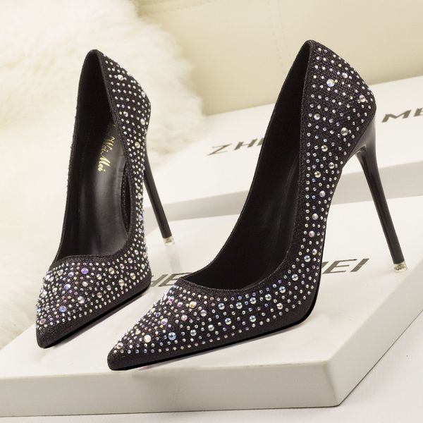 Hot Sale-Multi-Farben-Pumps Strass-Damenpumps Slip-on-glänzende High-Heel-Schuhe Damen-Stiletto-Super-High-Heel-Kleidschuhe zy578