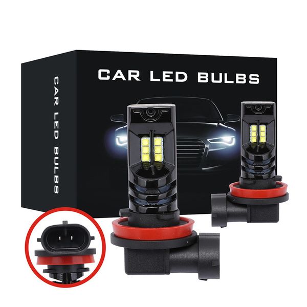 

2pcs universal cars fog lights bulb white replaces headlight drl bulbs driving lamp 6000k fits h11 h8 h9 accessories new
