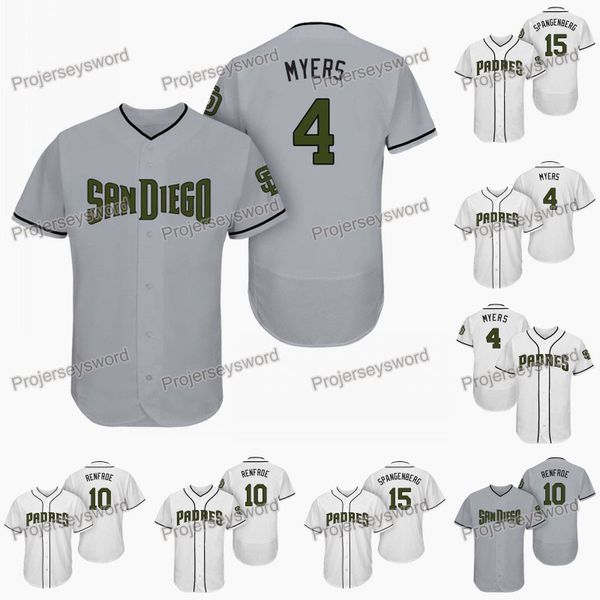 

San Diego 4 Wil Myers Memorial Day Padres Jersey 10 Hunter Renfroe 15 Cory Spangenberg 30 Eric Hosmer Mens Womens Youth Baseball Jerseys