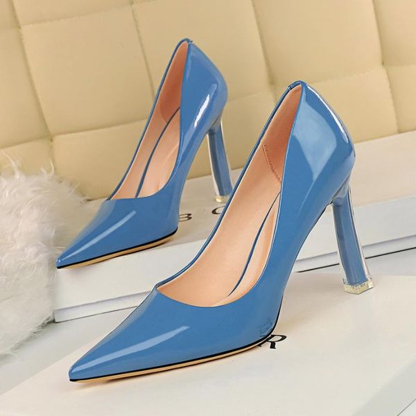 

2020 women 8.5cm high heels valentine pumps lady crystal luxury design blue sandals heels female scarpins wedding yellow shoes, Black