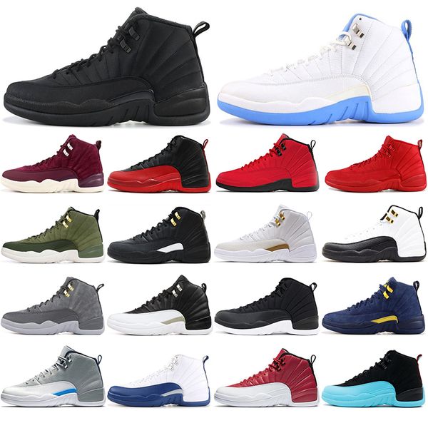 

with socks 2019 12 12s basketball shoes for men mens winterized the master university blue wolf grey flu game sports sneakers 40-47
