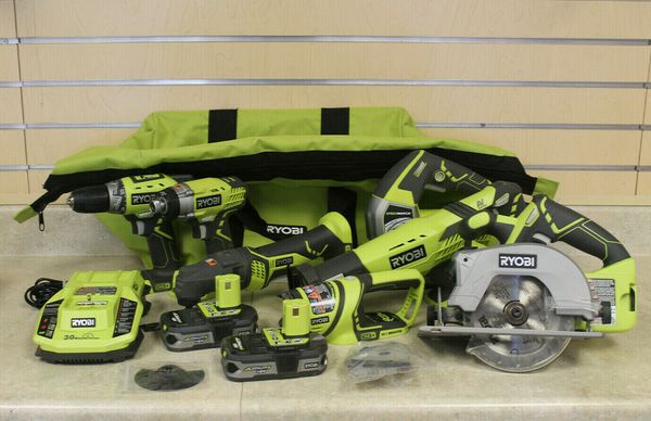 

Ryobi one 7 piece cordle tool kit pre owned hipping