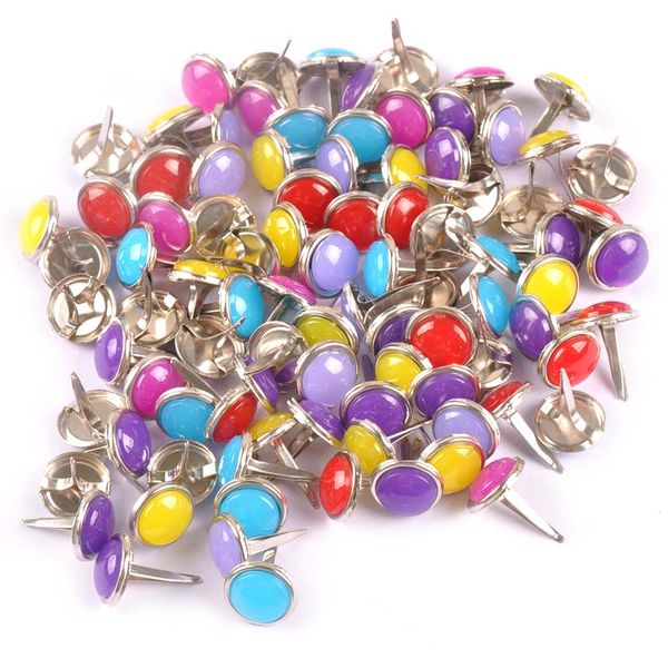 

30pcs mixed round jelly color brads embellishment metal crafts scrapbooking fastener brad diy handmade decoration 13mm c2155