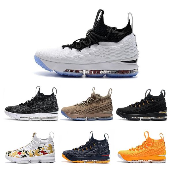 

новый 15 15s пепел дух цветочные mens basketball обувь черный белый желтый моды дышащая ep спорт обучение кроссовки размер 40-46