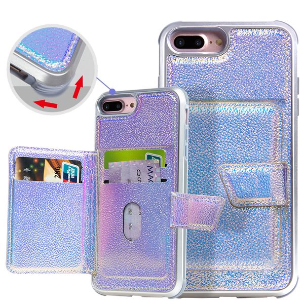 

hybird 2in1 pu leather phone case for iphone 6 7 8 plus x xr xs max wallet shockproof cover with credit card slots