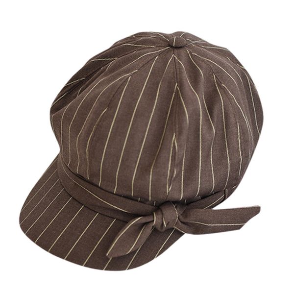 

ladies fashion hat striped bow casual newsboy hat autumn winter women outdoor elegant cap hats drop shipping #h, Blue;gray