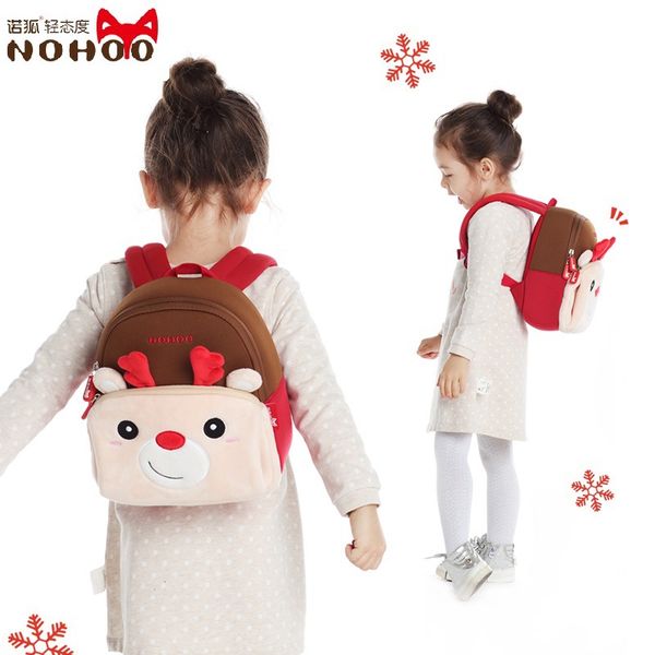 

nohoo 2017 new style parent and child backpack elk hand warmer school bag kindergarten school bag children's rucksack mao rong b