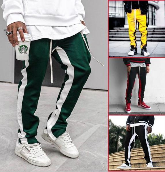 

мужские дизайнерские хип-хоп брюки повседневные свободные спортивные брюки мода шнурок беговые брюки мужская одежда, Black