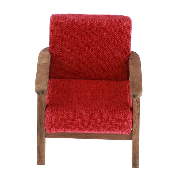 

dollhouse armchair 1/6 scale miniature furniture wooden & upholstered sofa