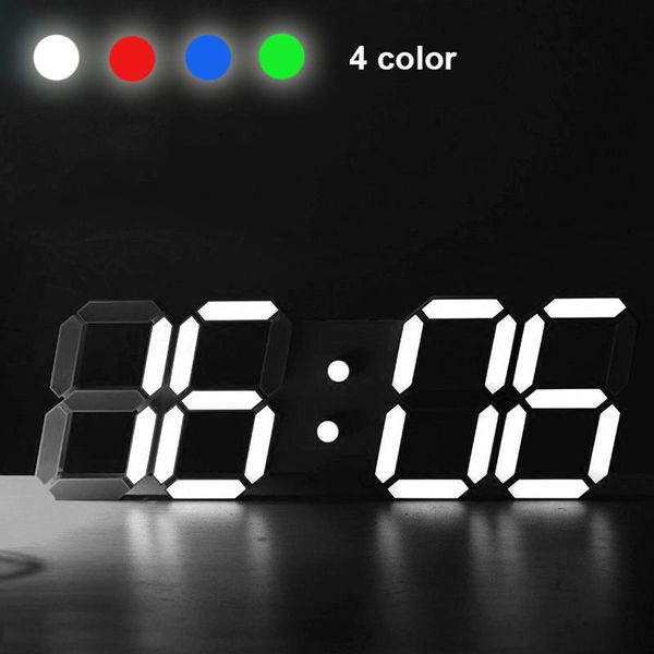 

home wall decoration clock 3d digital clock usb charging led rectangular clocks
