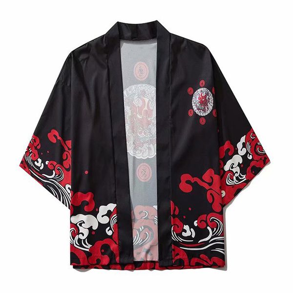 

2020 new travel wear robe men's beach seaside holiday shirt five-point sleeve wholesale, White;black