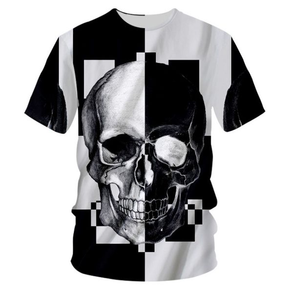 

новая футболка дизайнер повседневная мужчины polos тенниски черепа печати mens tee high street fashion футболки мужчин плюс размер 6xl, White;black