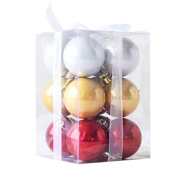 

24pcs christmas baubles trendy ball ornaments decorations gold silver red for christmas tree decoration themed showcase 4cm/6cm