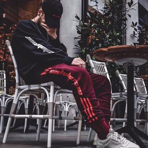 

2020 сезон 4 sweatpants калабасас старая школа брюки sweatpants три батончики брюки мода хип-хоп бегуны брюки спорт hfkz001, Black