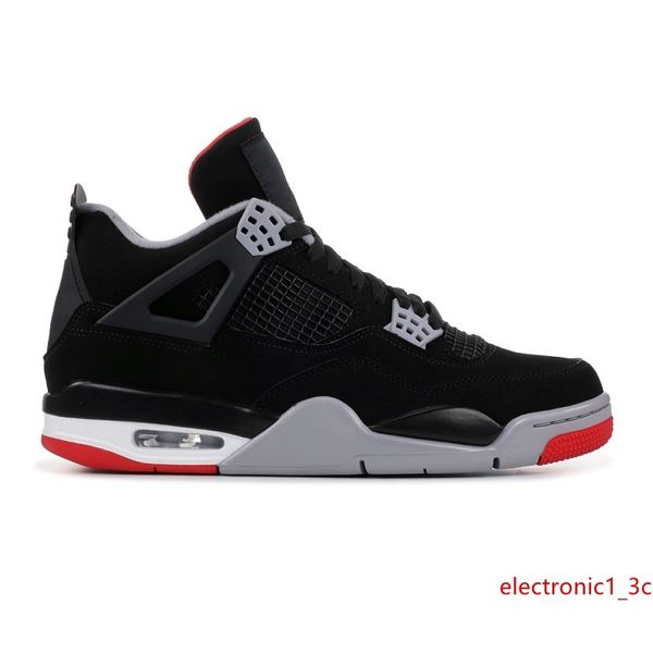

4 bred black red sneaker 4s basketball shoes 2019 version man women trainers classic sneakers with box