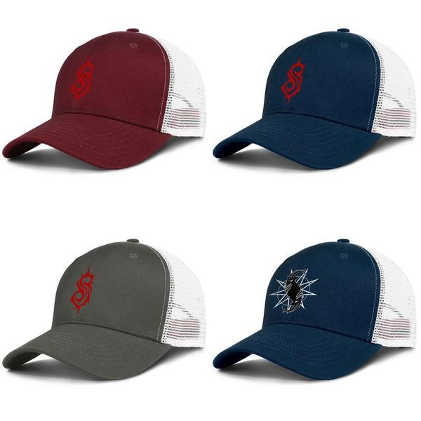 

heavy metal slipknot band nu navy-blue mens and womens trucker cap baseball styles fitted running mesh hats heavy metal band iowa goat, Blue;gray