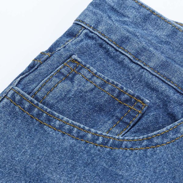 

men slim biker zipper denim jeans skinny frayed pants distressed rip trousers w311, Blue
