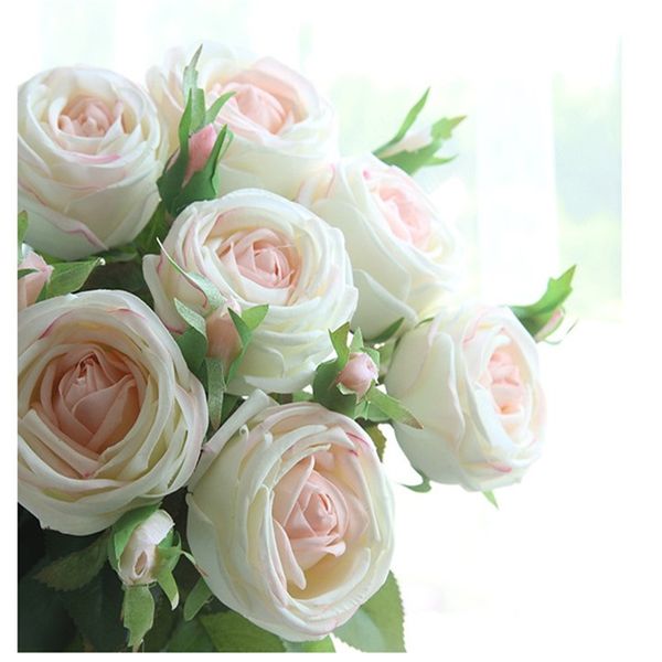 

1pc 71cm 2 forks artificial flowers real touch latex rose hand feel felt simulation for home wedding decorative flower bouquet