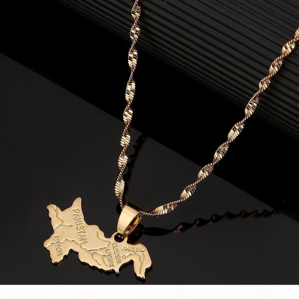 

pakistan map pendant necklace gold color jewelry pakistanis jewelry item, Silver