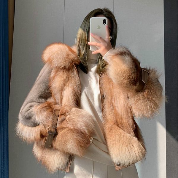 

winter coat women real fur coat women clothes 2019 fur collar warm parka real abrigo mujer s19201 yy2243, Black