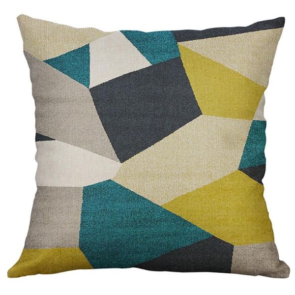 

new irregular geometric pattern cushion covers for sofa 1pc pillow case cotton linen cushion cover 40x40cm f04#35