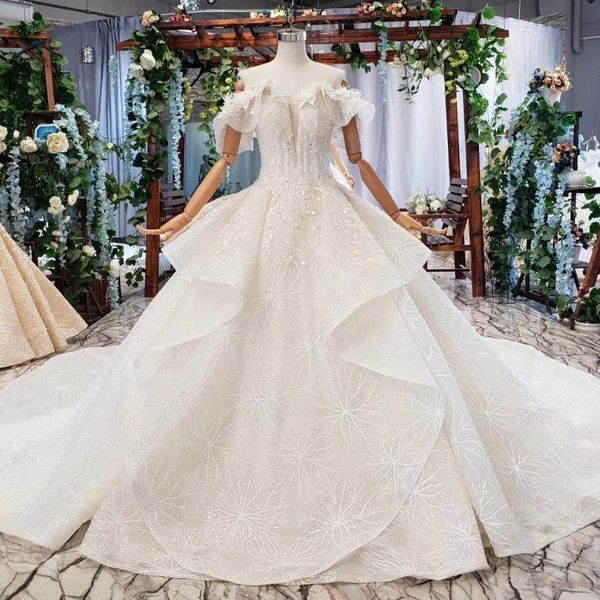 

2019 latest bohemian wedding dresses sweetheart neck princess capped short sleeve backless country western wedding dresses abiti da sposa, White