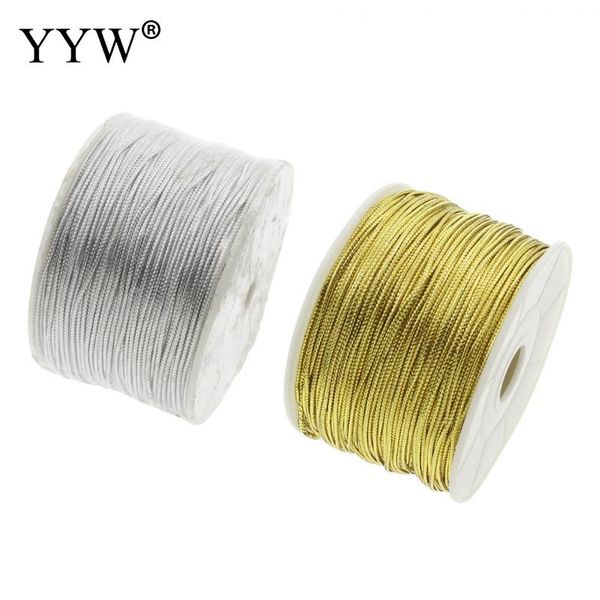 

1.5mm nylon cord for jewelry making diy needlework beads cord wire beaded accessories satin 100yard thread for bracelet necklace, Blue;slivery