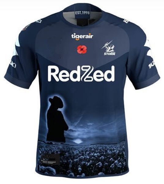 

2020 melbourne storm anzac rugby jerseys size: s----5xl, Black