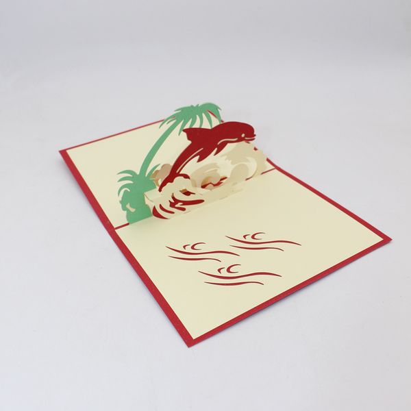 

new cartoon whale kids birthday greeting card 3d pop up laser cut invitations cards ing