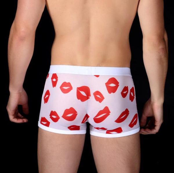 

человек моды boxer shorts sexy mesh прозрачный эротика для взрослых молодых мужчин подросток нижнее белье, Black;white