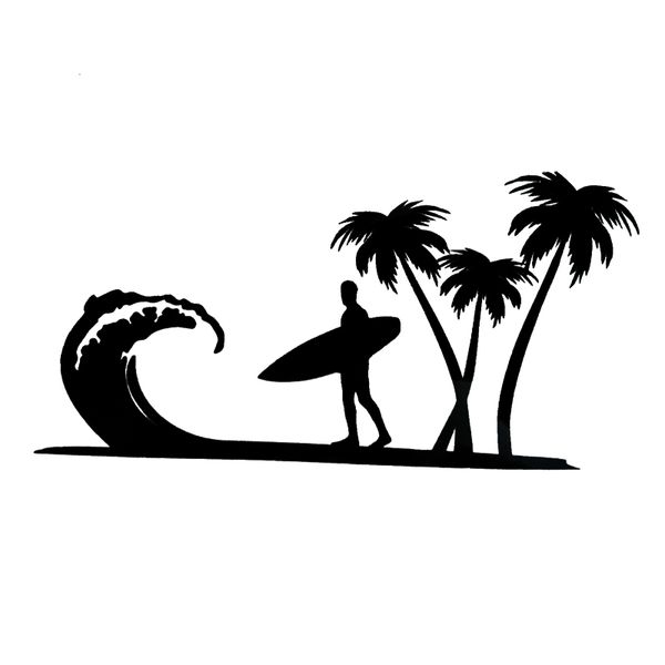 

15*7.4cm new surfer beach sports palm tree car sticker be different motorcycle suvs bumper car window lapcar stylings