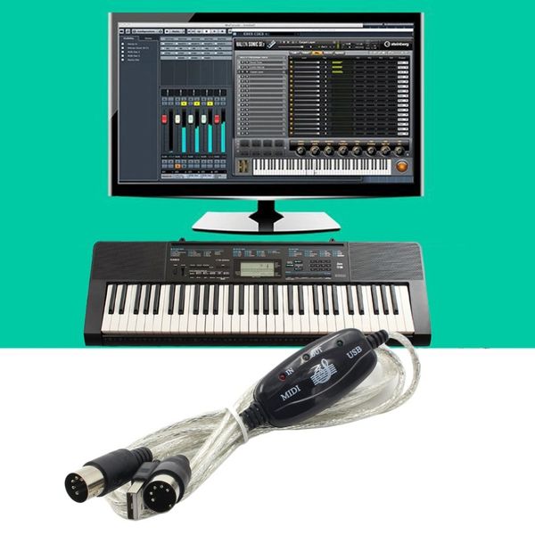 

new converter pc to music keyboard cord usb in-out midi interface cable / wholesale dropshipping
