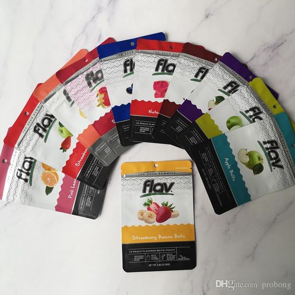 

Новый FLAV Кислые сумки Gummy Майларовые Клубничный пояс Персик кольца патч упаковки Gummies пахнут Proof Сумки Gummies пакетоупаковочные