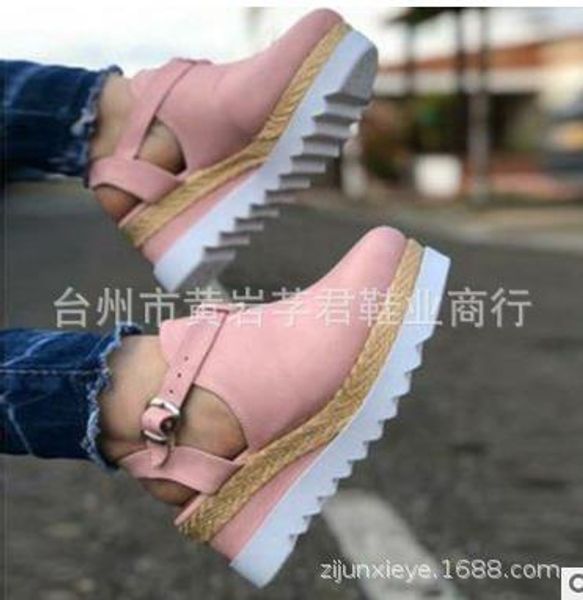 

new women sandals buckle strap flock summer shoes chaussures femme flat platform sandalias plus size shoes 2020 fashion, Black