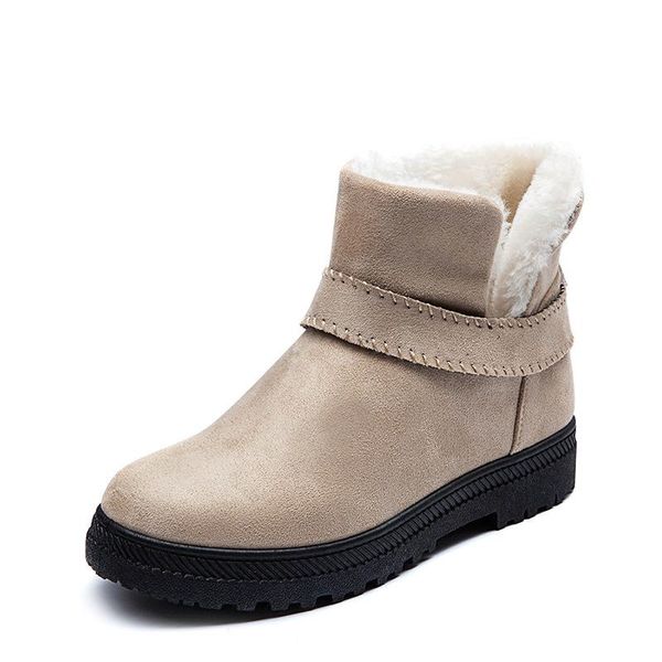 

2022 fur one snow boots female large size short tube winter foreign trade ladies shorts plus cotton bootss children, Red