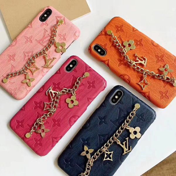 

luxury designer charms phone case for iphone 11 pro xs max xr x 7 8 plus leather cover