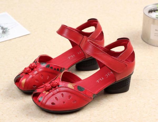 

2019 women's sandals in summer with new style middle heel coarse heel @105, Black