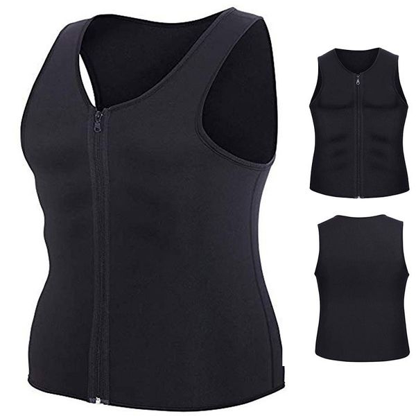 

men waist trainer black neoprene weight loss gym fat burner workout tummy compression slimming men's body shaper, White;black