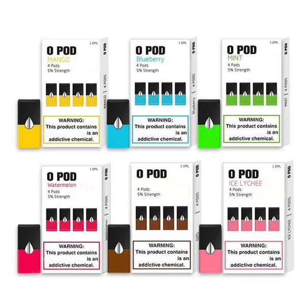 

Authentic O POD vape cartridges carts 1ml Prefilled 6 flavors fit JU device no leaking Compatible Pods DHL Free